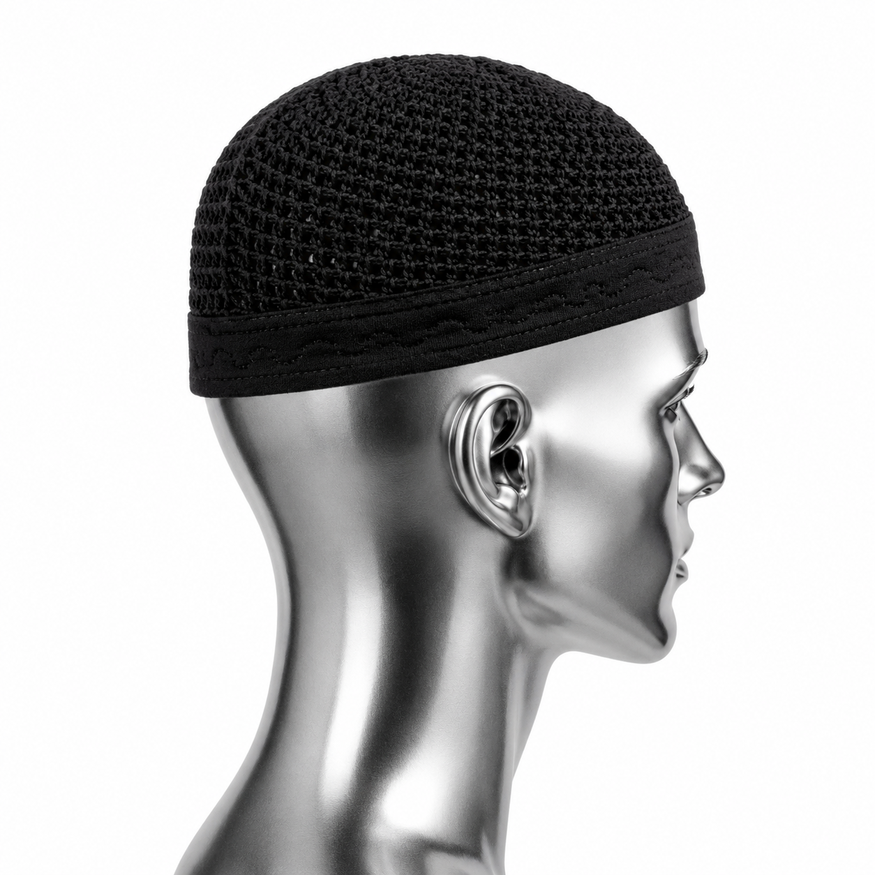 EGYPTIAN KUFI BLACK PRAYER HAT