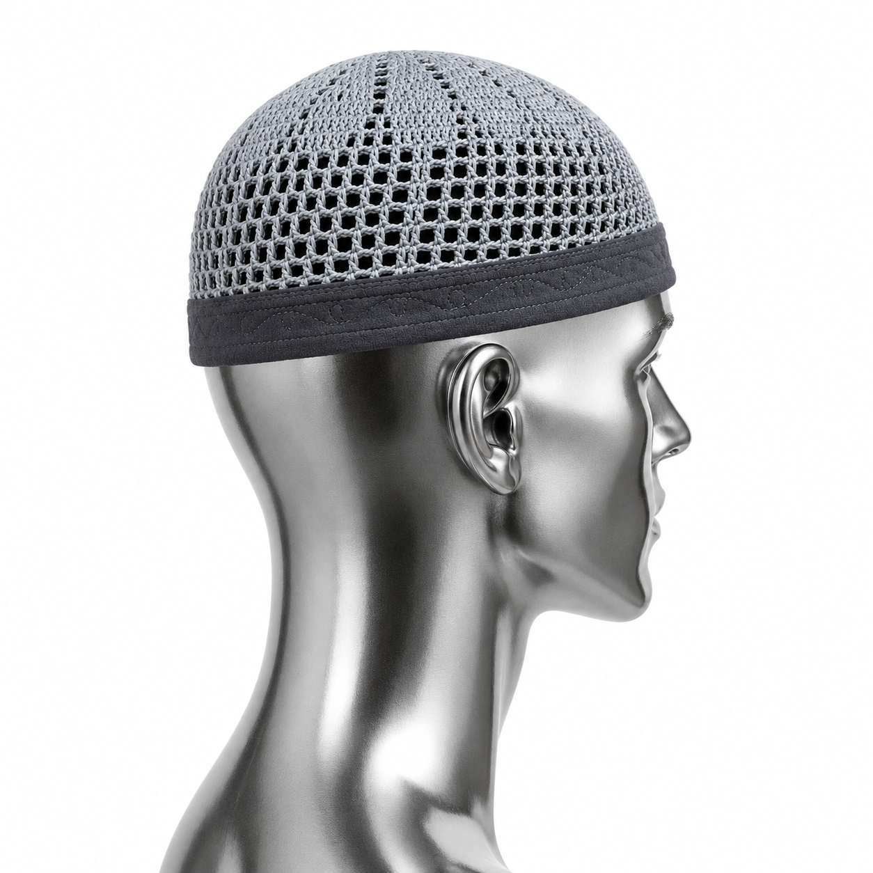EGYPTIAN KUFI GRAY PRAYER HAT