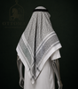 LUXURY BLACK AND WHITE SHEMAGH SCARF