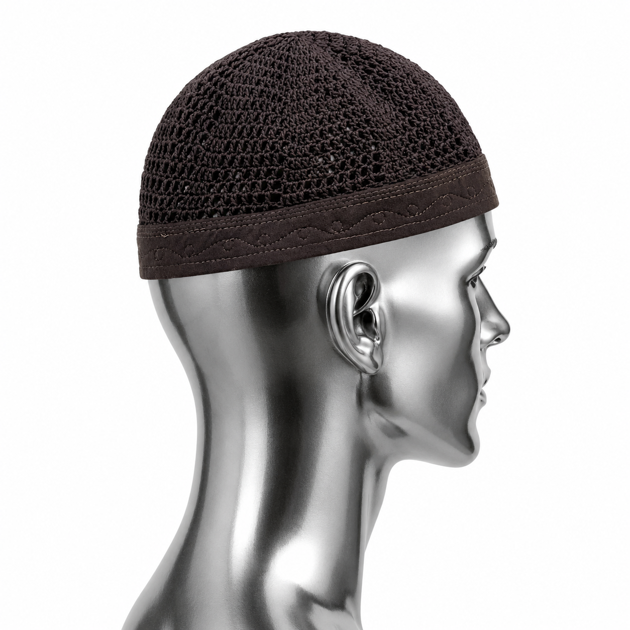 EGYPTIAN KUFI BROWN PRAYER HAT
