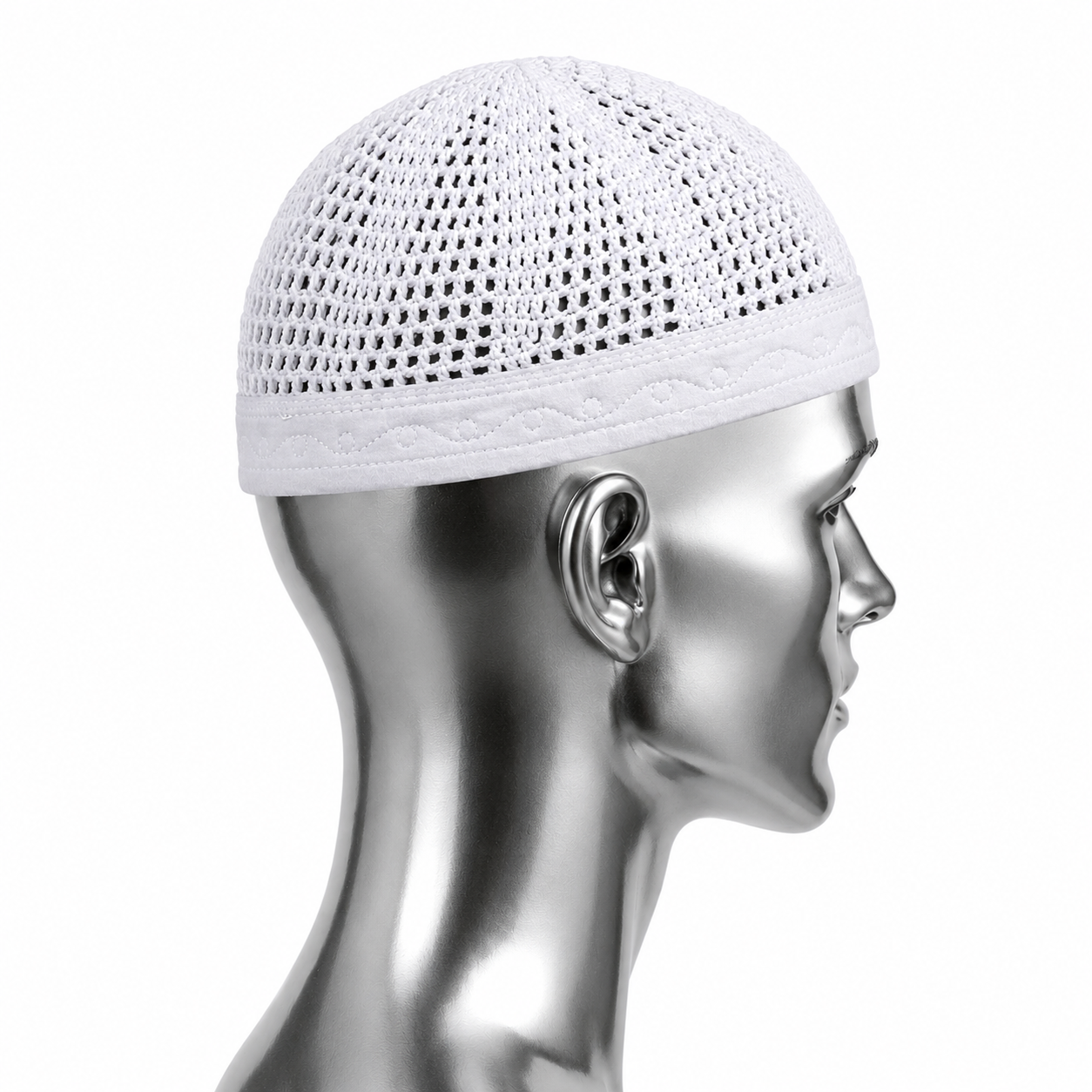 EGYPTIAN KUFI WHITE PRAYER HAT